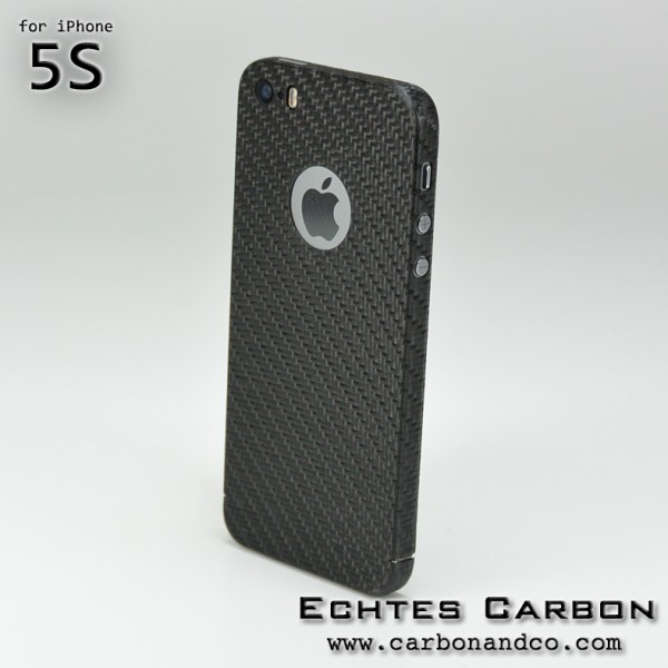 Carbon Cover iPhone 5s met Logo Window